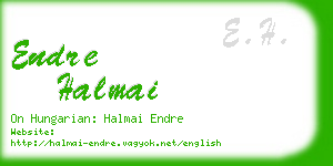 endre halmai business card